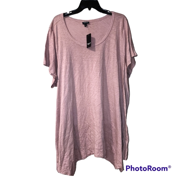 torrid Tops - Torrid 5X pink heritage slub handkerchief hem short sleeve shirt nwt